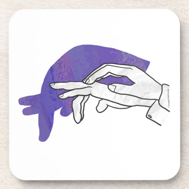 Posavasos Hand Silhouette Anteater Purple (Frente)