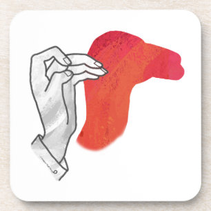 Posavasos Hand Silhouette Camel Red