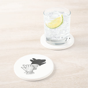 Posavasos Hand Silhouette Dog