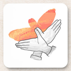 Posavasos Hand Silhouette Eagle Naranja