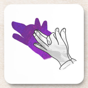 Posavasos Hand Silhouette Wolf Purple