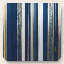 Posavasos Hanukkah Blues Stripes Blue White Gold