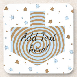 Posavasos Hanukkah Castillos Azul y Marrón Dreidel y Estrell