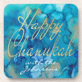 Posavasos Hanukkah Coasters Blue/Gold Design
