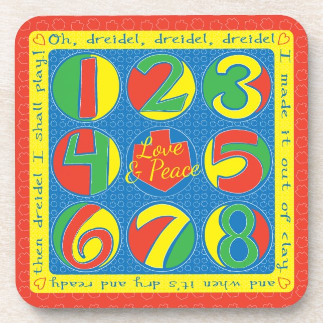 Posavasos Hanukkah Coasters Dreidel Game (Frente)