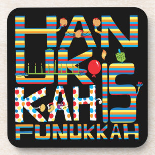 Posavasos Hanukkah Coasters Hanukkah es Funukkah Stripes