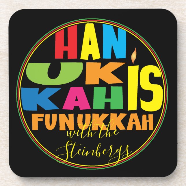 Posavasos Hanukkah La montaña rusa personifica Hanukkah es F (Frente)
