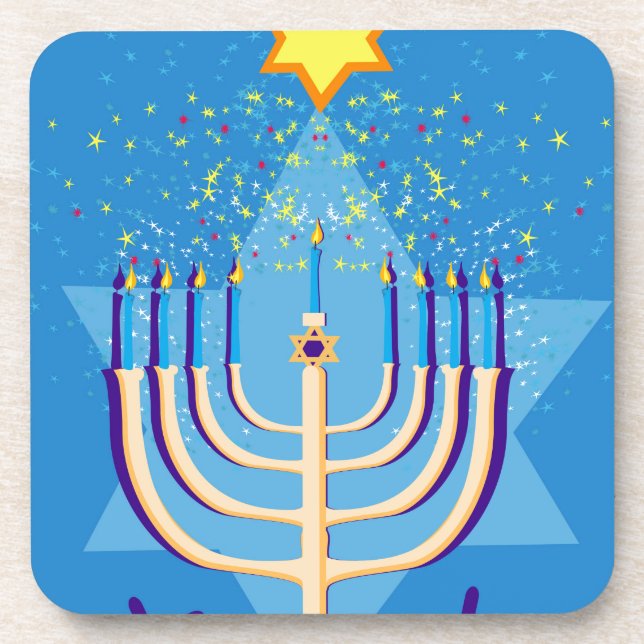 Posavasos hanukkah menorah (Frente)