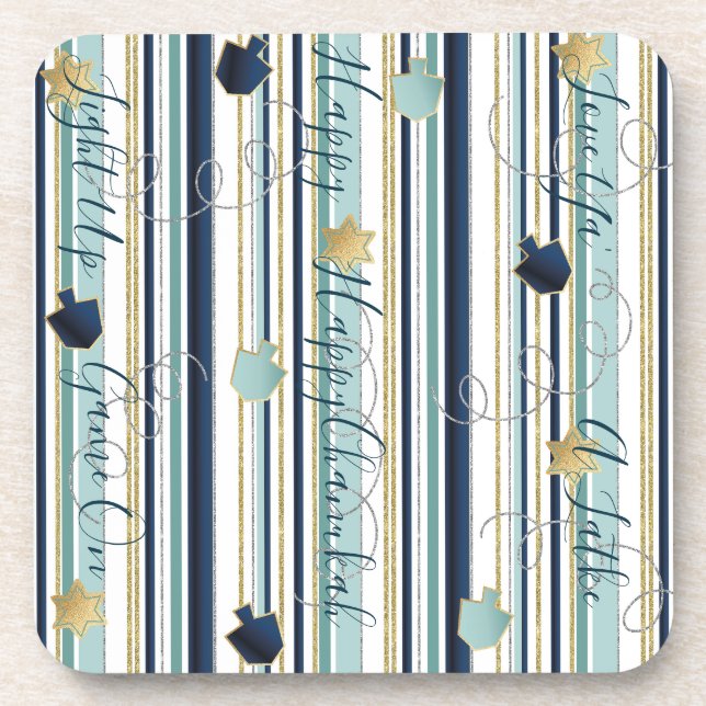 Posavasos Hanukkah También Sacude A La Nueva Elegancia (Frente)