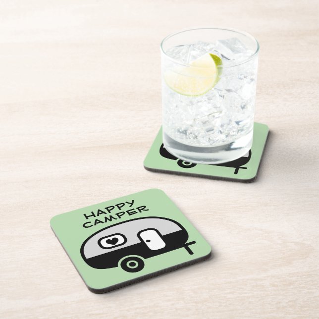 Posavasos Happy Camper plastic coaster for trailer home (Lado Derecho)