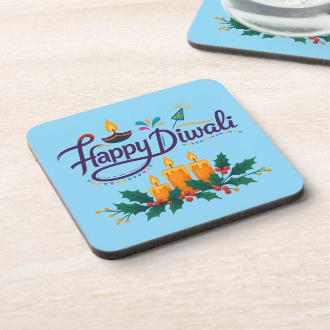 Posavasos Happy Diwali Coaster Set 6 pcs (Lado Izquierdo)