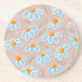 Posavasos Happy Flowers Sandstone