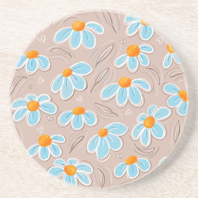 Posavasos Happy Flowers Sandstone (Frente)