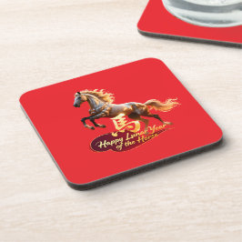 Posavasos Happy Lunar New Year Majestic Golden Horse