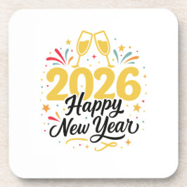 Posavasos Happy New Year 2026 Coaster Set