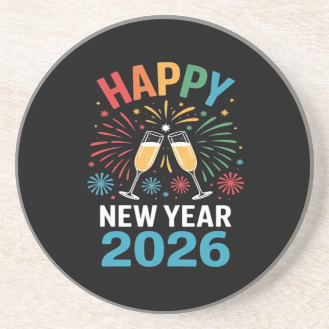 Posavasos Happy New Year 2026 Party Funny New Years Eve 2026 (Frente)