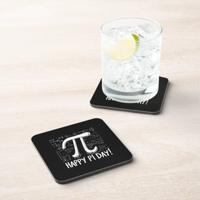 Posavasos Happy Pi Day Hard Plastic Coaster Geeky Math Table (Lado Derecho)