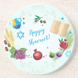 Posavasos Happy SHAVUOT adorno siete especies
