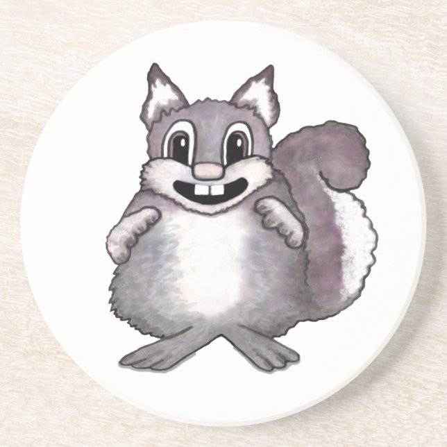 Posavasos Happy Squirrel Cartoon Drawing  (Frente)