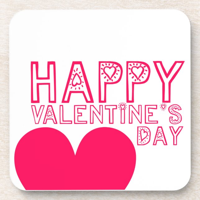 Posavasos Happy Valentine's day Cute Coaster (Frente)