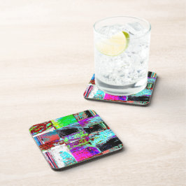 Posavasos Hard Plastic Coaster – Abstract Grid