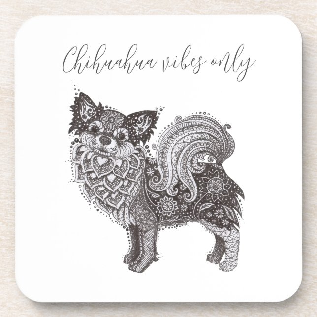 Posavasos Hard Plastic Coaster Chihuahua Vibes (Frente)