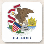 Posavasos Hard plastic coaster with flag of Illinois, USA<br><div class="desc">Elegant and patriotic hard plastic coaster with flag of Illinois State,  United States of America. This product its customizable.</div>