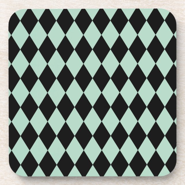 Posavasos Harlequin Seafoam y Black (Frente)