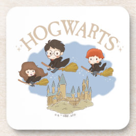 Posavasos HARRY POTTER™, Hermione y Ron vuelan sobre HOGWART