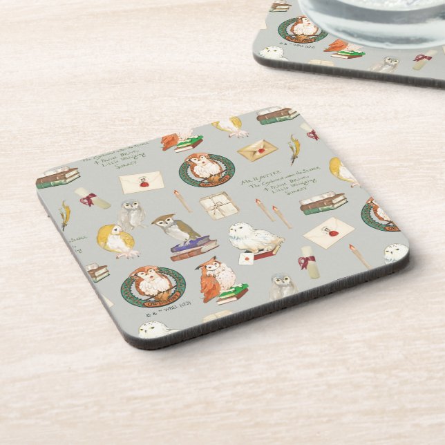 Posavasos HARRY POTTER™ | Patrón de letra de búho (Lado Izquierdo)