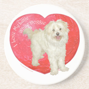 Posavasos Havanese / Westie Mezcla Día de San Valentín