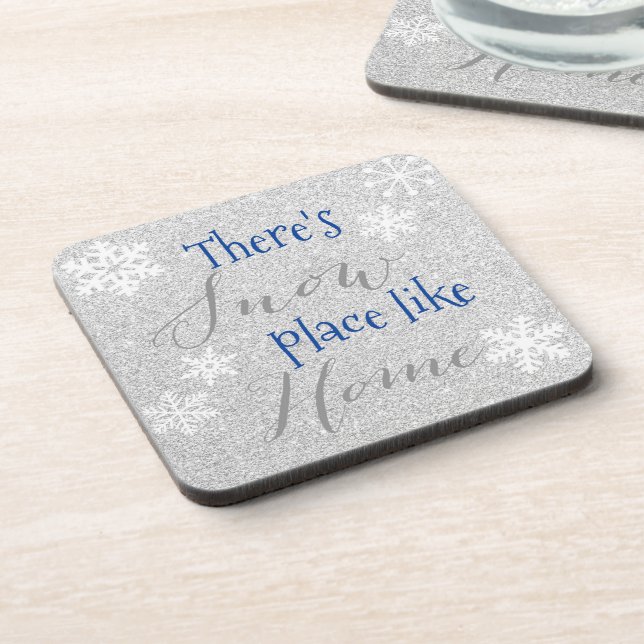 Posavasos ¡Hay lugar de la NIEVE como en casa! Snowflake de  (Lado Izquierdo)