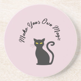 Posavasos Haz tu propio gato mágico negro