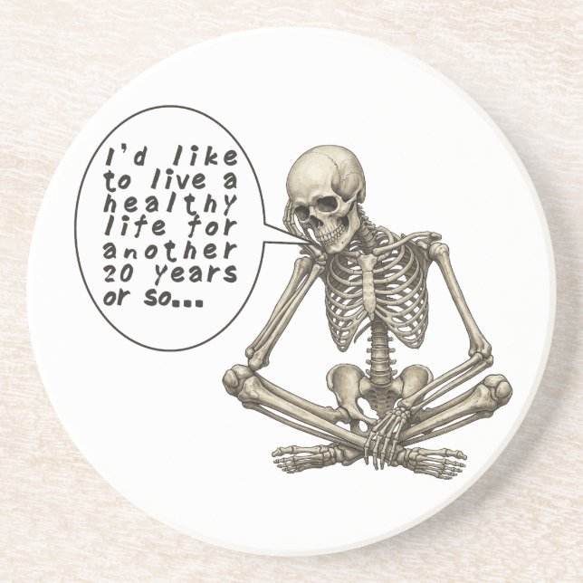 Posavasos Healthy Life Can Wait Skeleton (Frente)