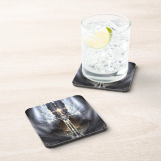 Posavasos Heavenne Angel Wing Cross Fractal Art Coaster Set