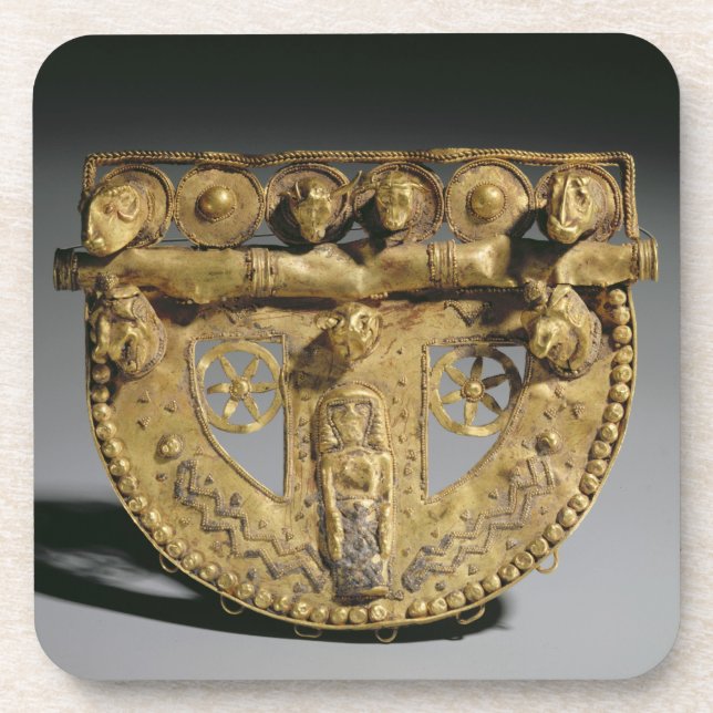 Posavasos Hebilla del cinturón con la decoración granulada, (Frente)