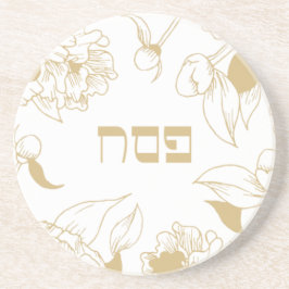 Posavasos Hebreo florido de oro de la pascua