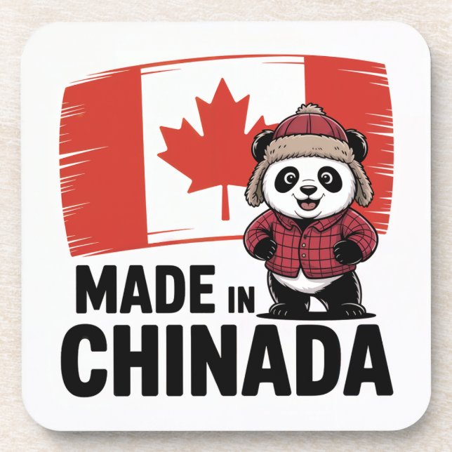Posavasos Hecho en Chinada Panda - Chino canadiense (Frente)