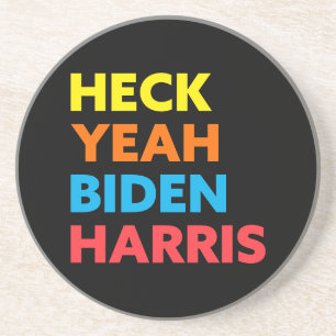 Posavasos Heck Yeah Biden Harris Personalizado Colores Negro