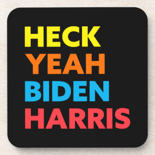 Posavasos Heck Yeah Biden Harris Personalizado Colores Negro