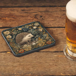 Posavasos Hedgehog al estilo del bosque William Morris