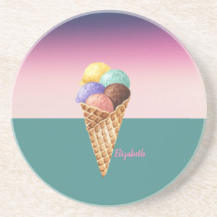 Posavasos Helado de acuarela colorido genial  