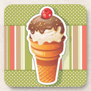 Posavasos Helado de chocolate del vintage