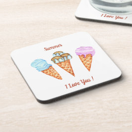 Posavasos Helado te amo lindo verano