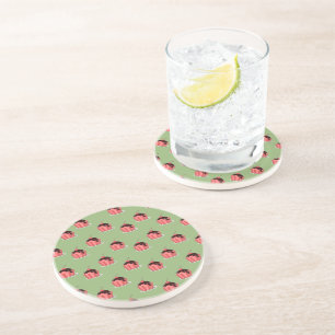Posavasos Helados rosados en tazas verdes