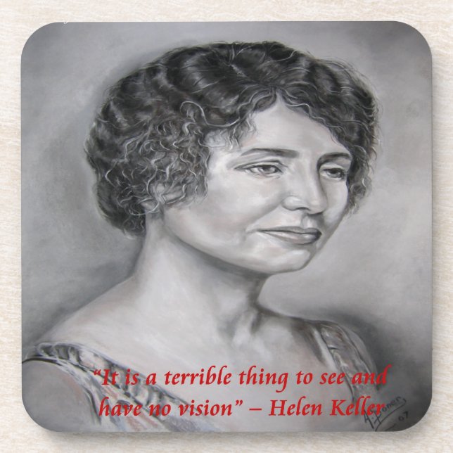 Posavasos Helen Keller Tiene Cita De Visión Sabiduría (Frente)