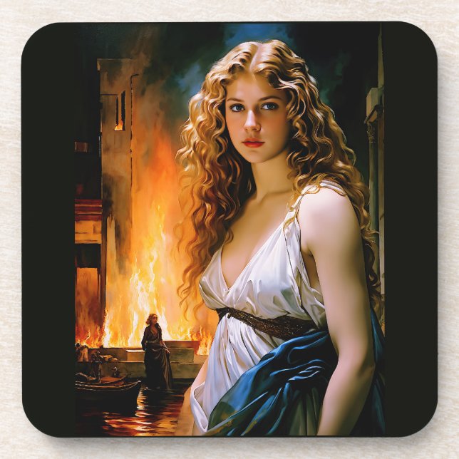 Posavasos "Helen, la belleza de un espartano, el fuego de Tr (Frente)