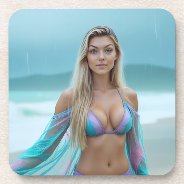 Posavasos Helena Chevalier: Serenidad en el plástico de la o (Frente)