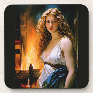 Posavasos "Helena, La Belleza de un Espartano, El Fuego de T