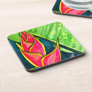 Posavasos Helicóponia acuática flor tropical